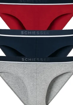 SCHIESSER 95/5 rioslips (3-pack), grijs, blauw en rood