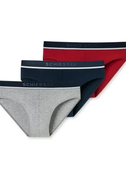 SCHIESSER 95/5 rioslips (3-pack), grijs, blauw en rood