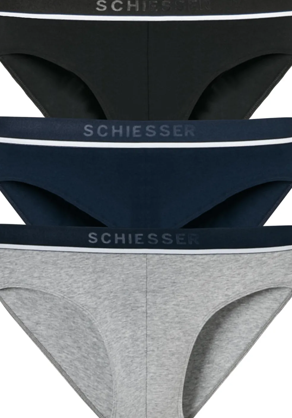 SCHIESSER 95/5 rioslips (3-pack), zwart, blauw en grijs