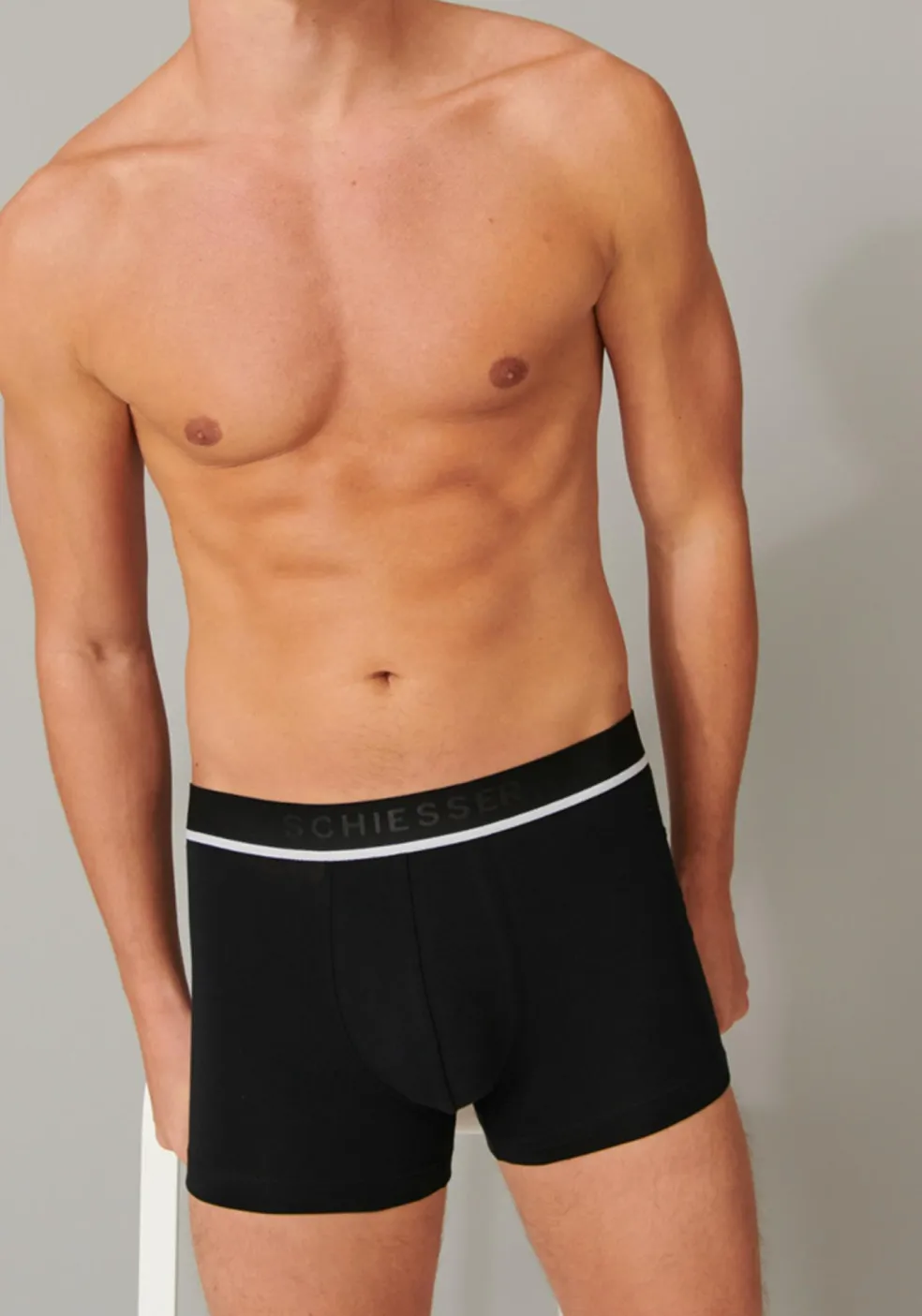 SCHIESSER 95/5 shorts (3-pack), zwart, zwart en grijs