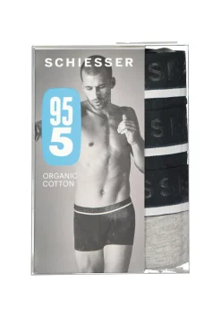 SCHIESSER 95/5 shorts (3-pack), zwart, zwart en grijs