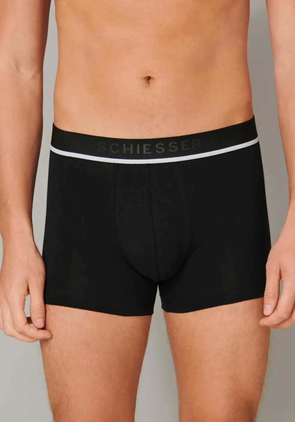 SCHIESSER 95/5 shorts (3-pack), zwart, zwart en grijs