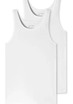 SCHIESSER 95/5 singlets (2-pack), O-hals, wit