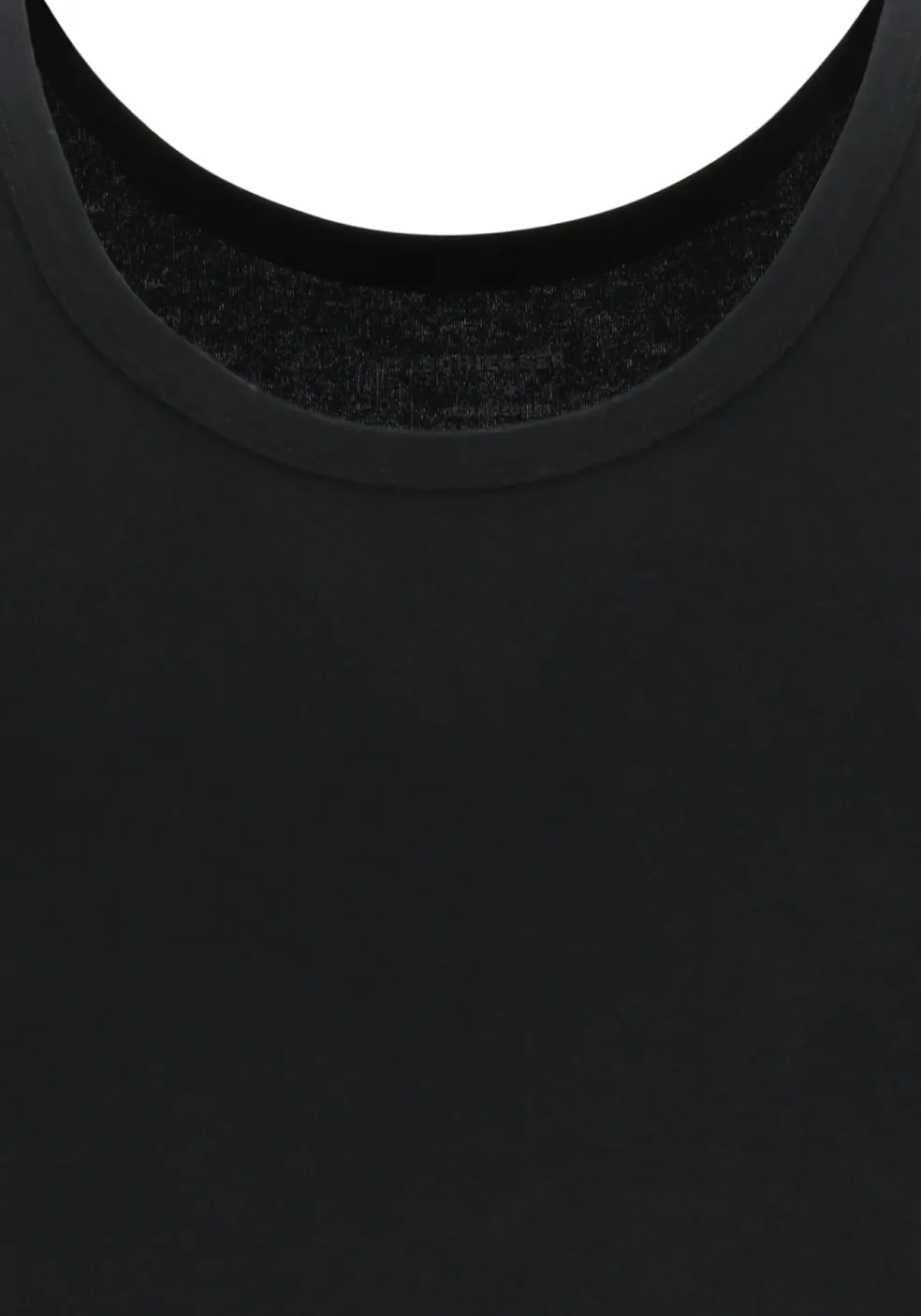 SCHIESSER 95/5 singlets (2-pack), O-hals, zwart