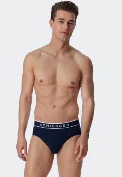 SCHIESSER 95/5 slip (3-pack), heren rioslip biologisch katoen geweven elastische tailleband donkerblauw