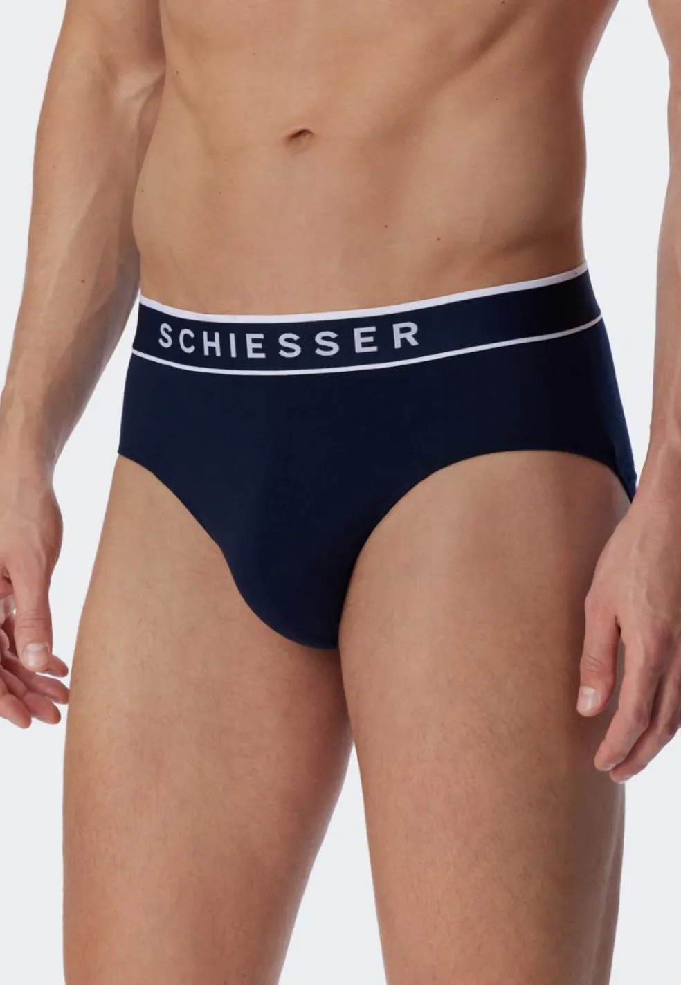 SCHIESSER 95/5 slip (3-pack), heren rioslip biologisch katoen geweven elastische tailleband donkerblauw