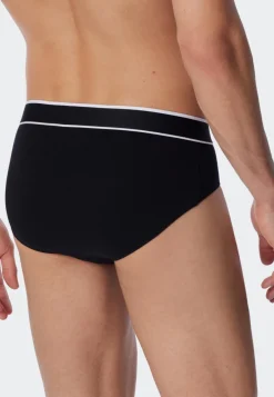 SCHIESSER 95/5 slip (3-pack), heren rioslip biologisch katoen geweven elastische tailleband zwart