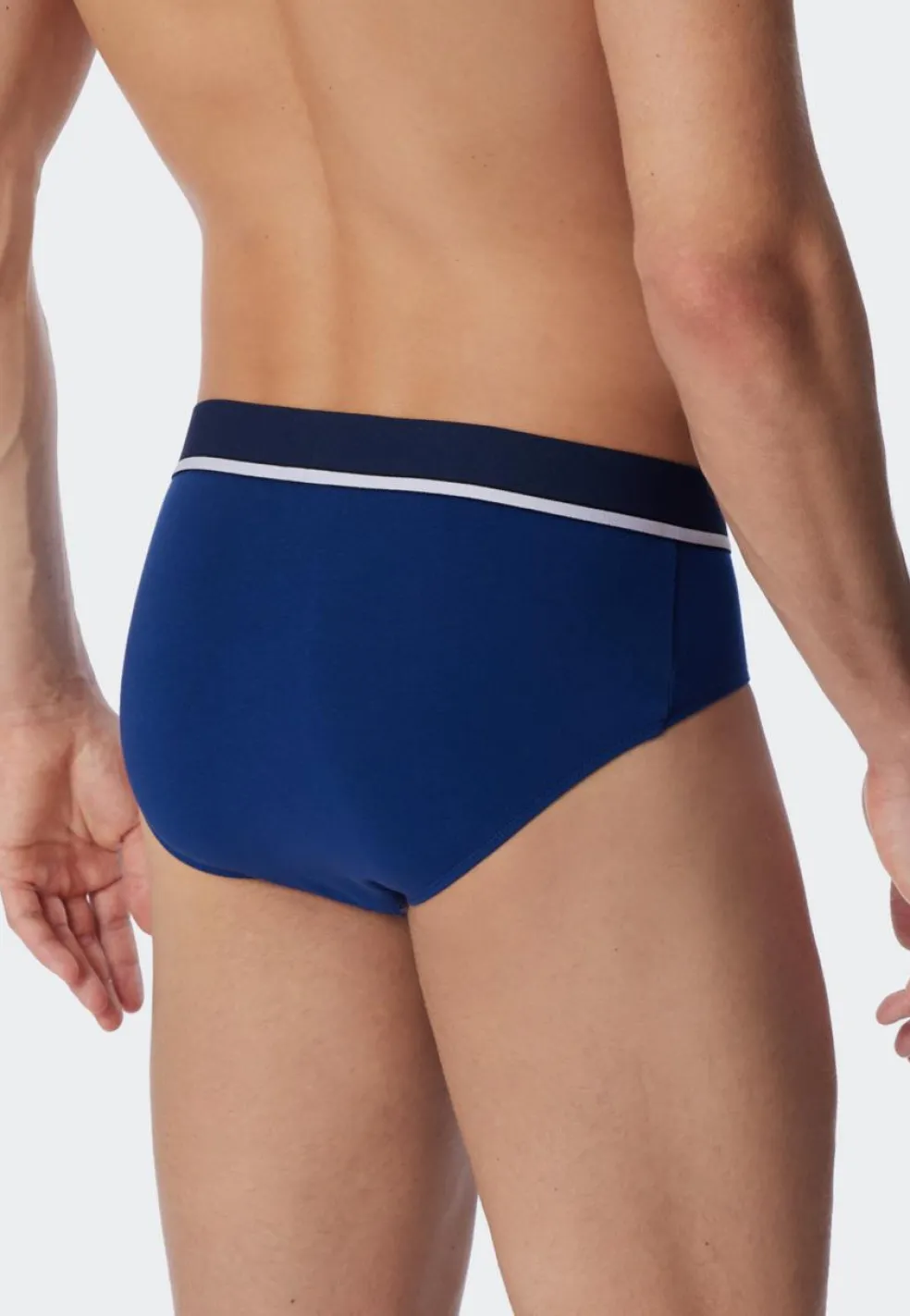 SCHIESSER 95/5 slip (3-pack), heren rioslips biologisch katoen geweven elastische tailleband blauw/ zwart