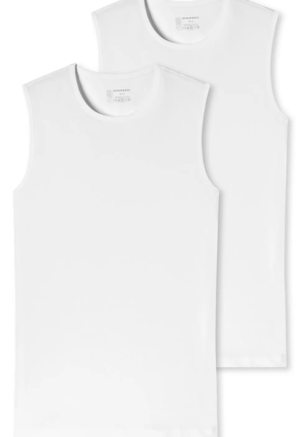 SCHIESSER 95/5 tanktops (2-pack), O-hals, wit
