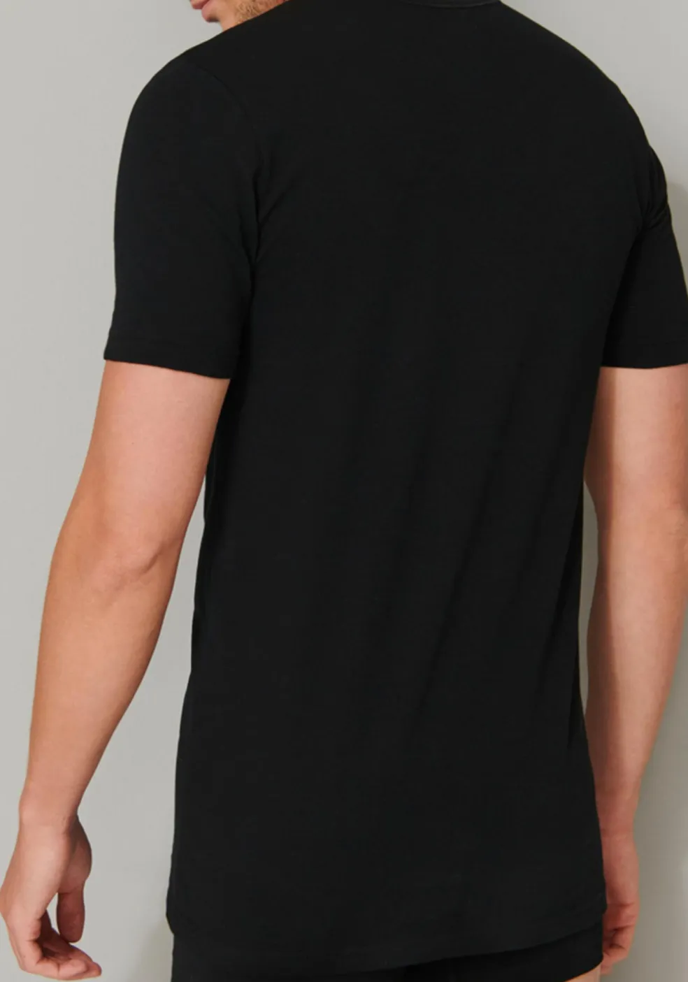 SCHIESSER 95/5 T-shirts (2-pack), O-hals, zwart