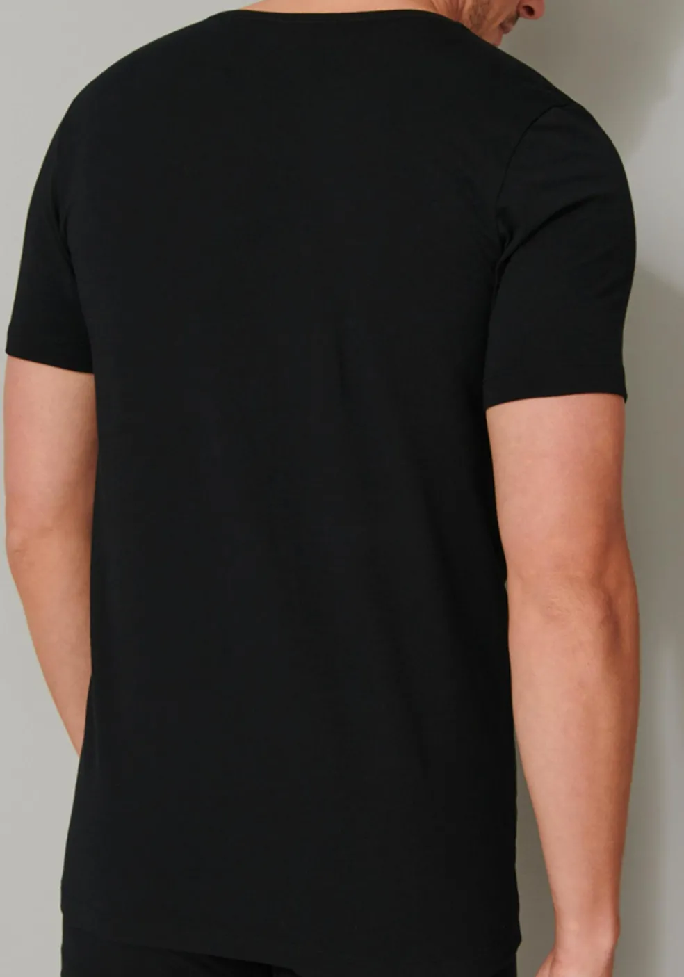 SCHIESSER 95/5 T-shirts (2-pack), V-hals, zwart
