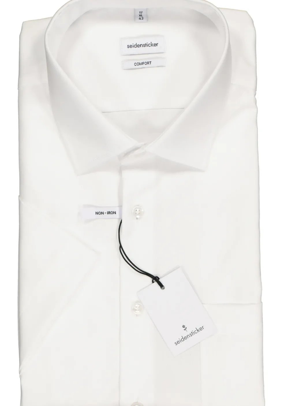 Seidensticker comfort fit overhemd, korte mouw, wit