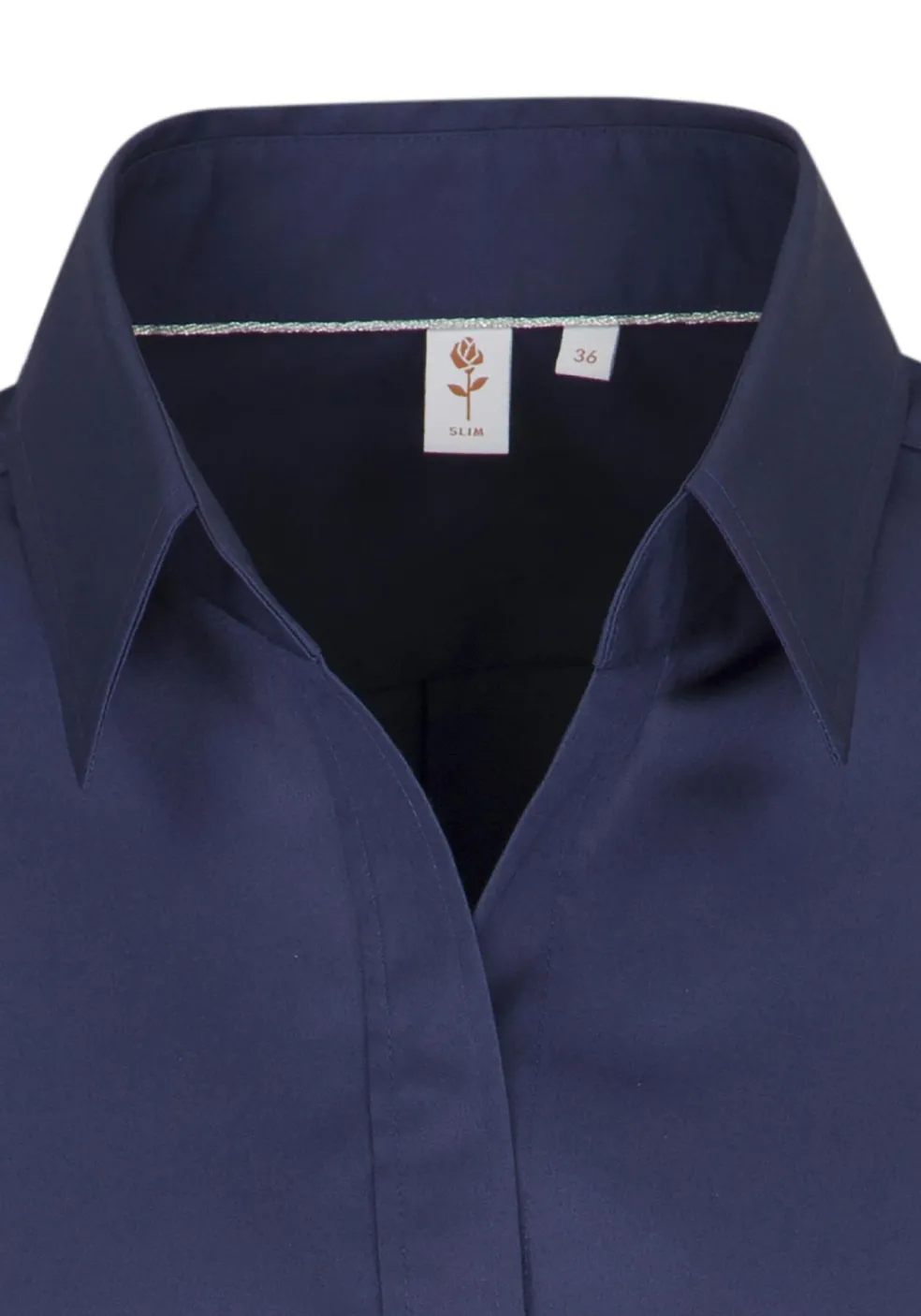 Seidensticker dames blouse slim fit, donkerblauw