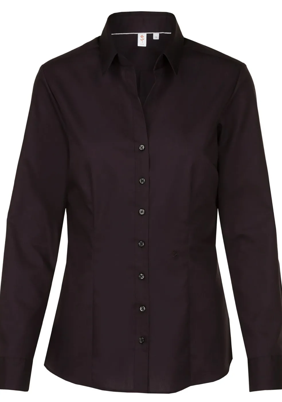 Seidensticker dames blouse slim fit, zwart