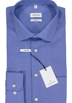 Seidensticker regular fit overhemd, blauw fil a fil