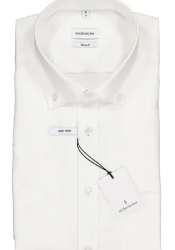 Seidensticker regular fit overhemd, korte mouw met button-down kraag, wit