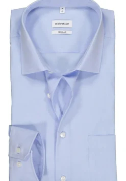 Seidensticker regular fit overhemd, lichtblauw chambray