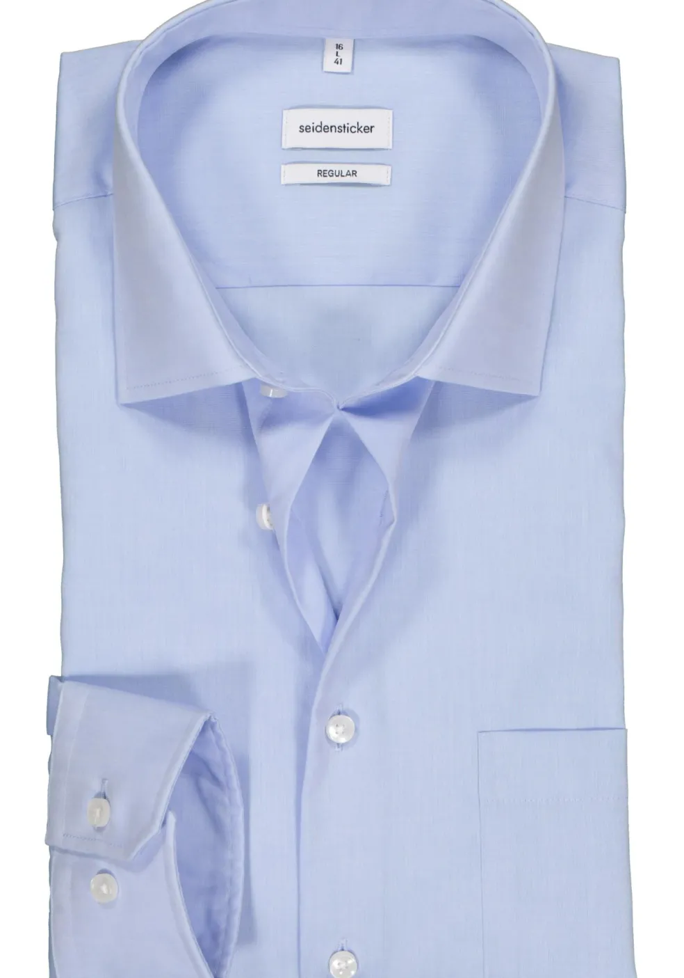Seidensticker regular fit overhemd, lichtblauw chambray