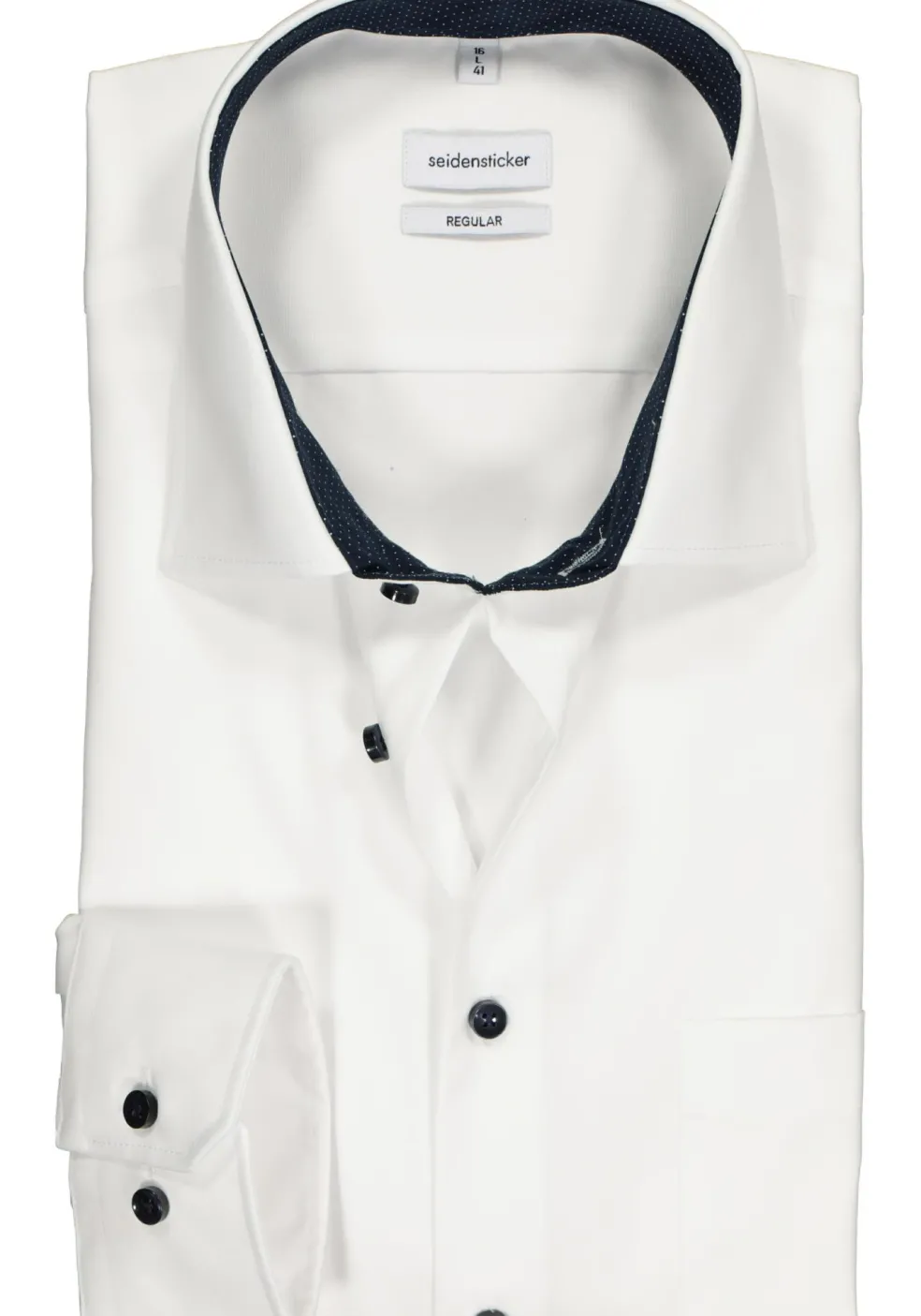 Seidensticker regular fit overhemd, wit (contrast)