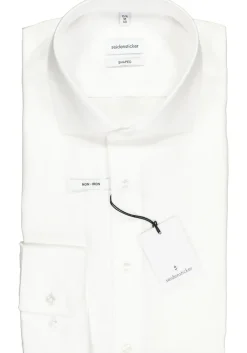 Seidensticker shaped fit overhemd, wit fijn Oxford