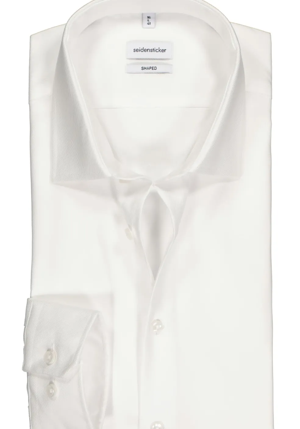 Seidensticker shaped fit overhemd, twill, wit
