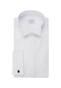 Seidensticker shaped fit smoking overhemd, popeline, wit