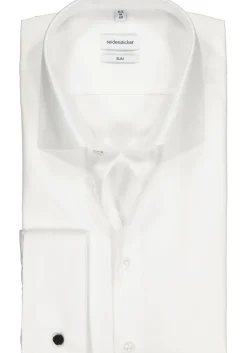 Seidensticker slim fit overhemd, dubbele manchet, wit