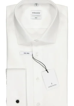 Seidensticker slim fit overhemd, dubbele manchet, wit