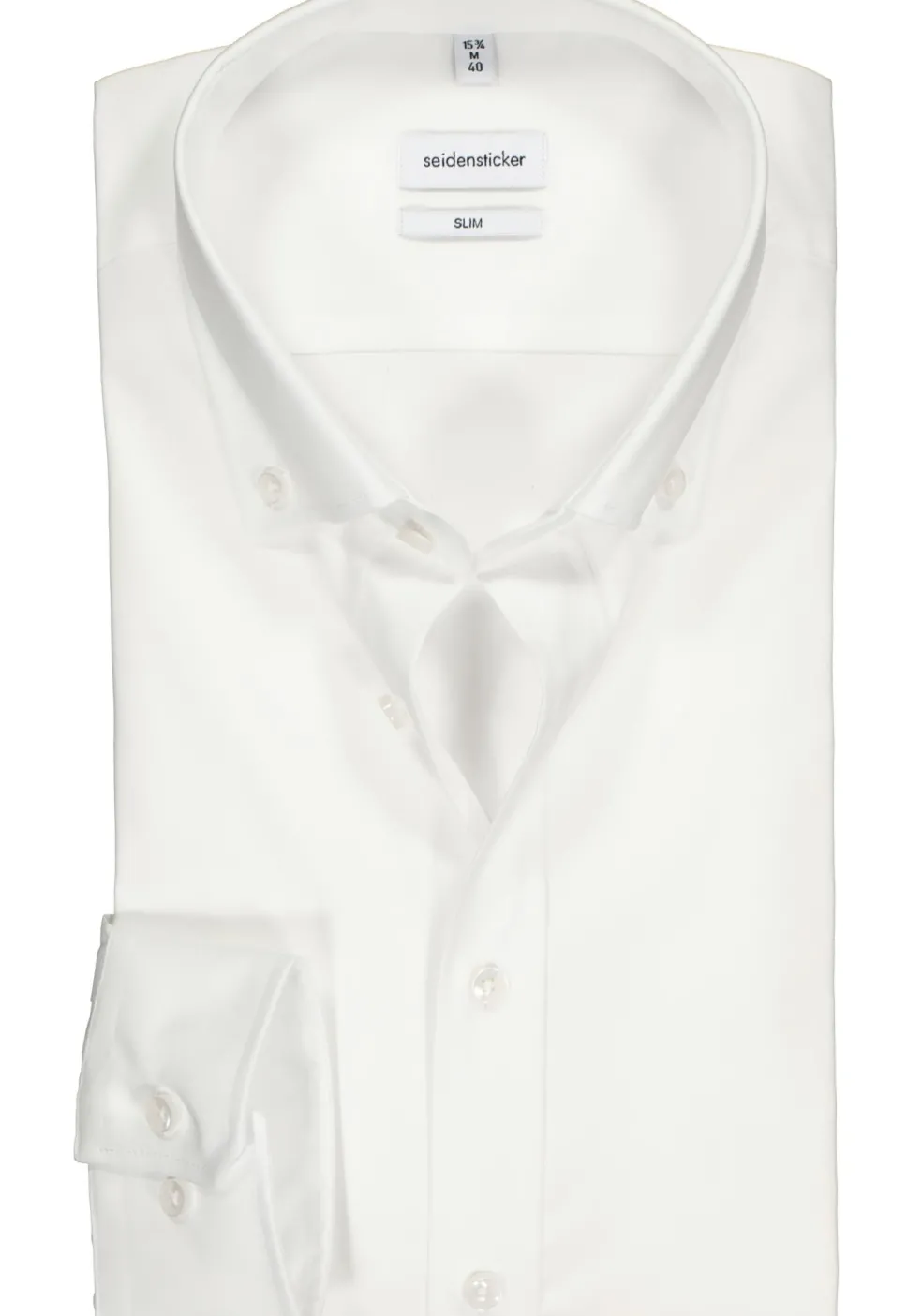 Seidensticker slim fit overhemd, button-down, wit