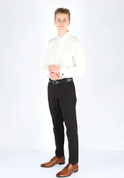 Seidensticker slim fit overhemd, dubbele manchet Kent kraag, wit