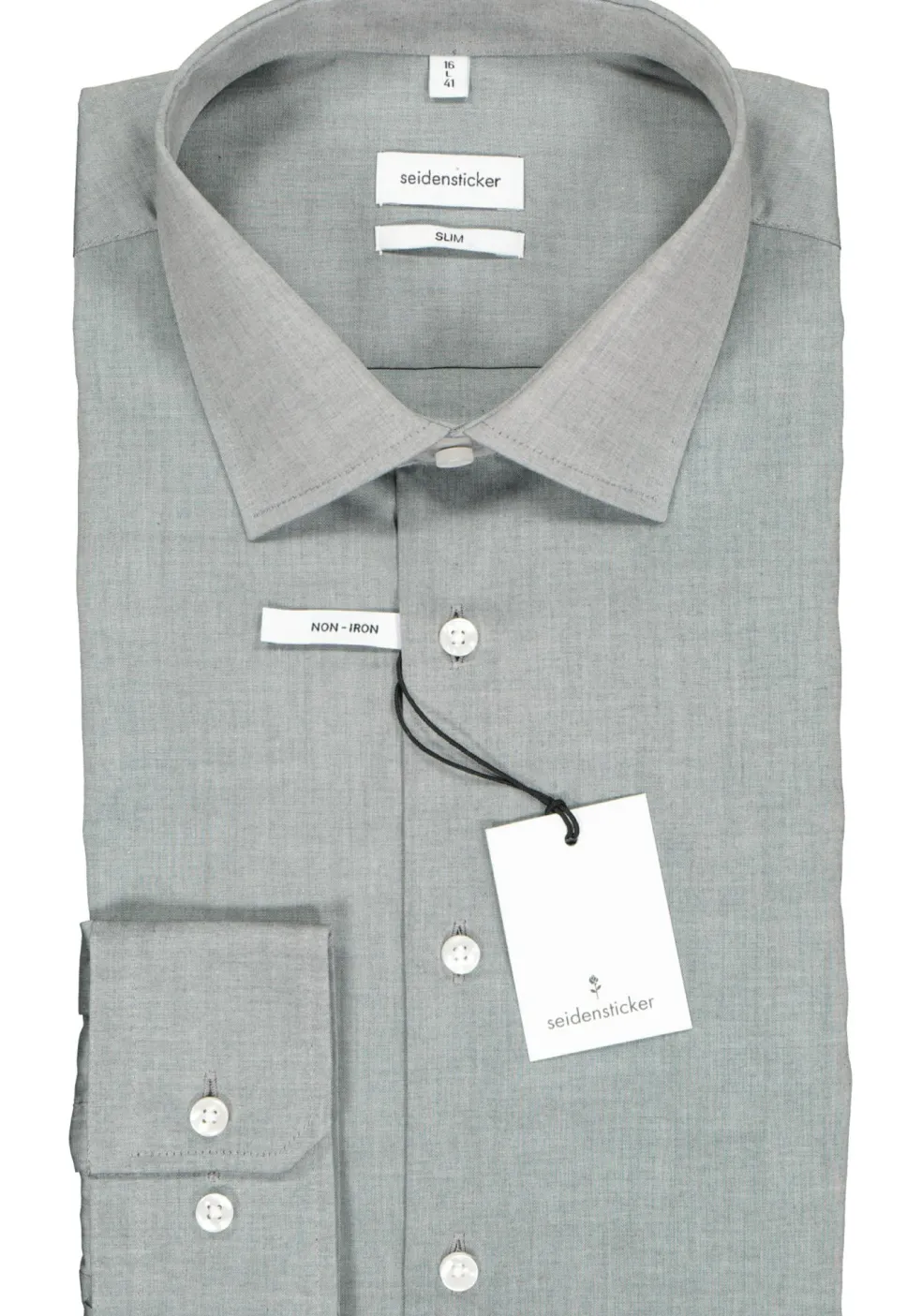 Seidensticker slim fit overhemd, grijs