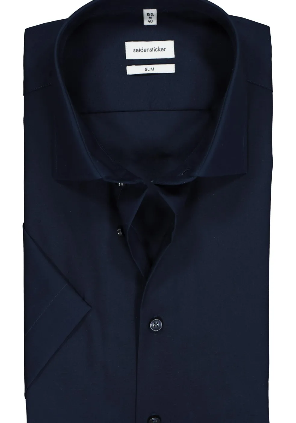 Seidensticker slim fit overhemd, korte mouw, donkerblauw