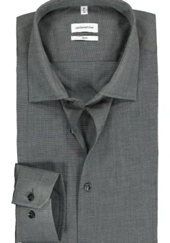 Seidensticker slim fit overhemd, mouwlengte 7, grijs