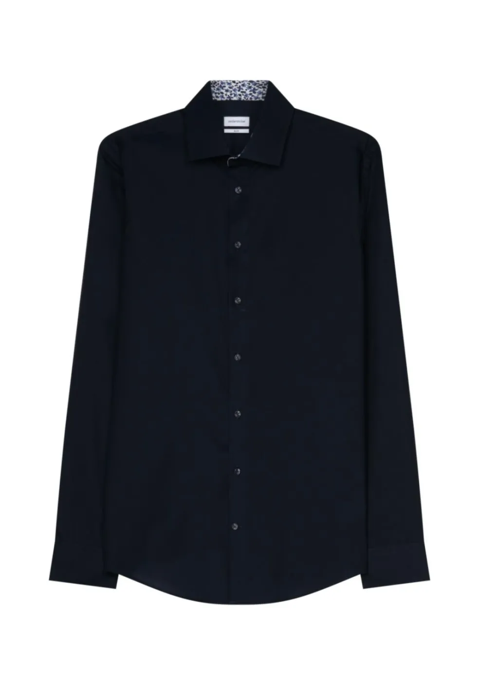 Seidensticker slim fit overhemd, mouwlengte 7, popeline, blauw