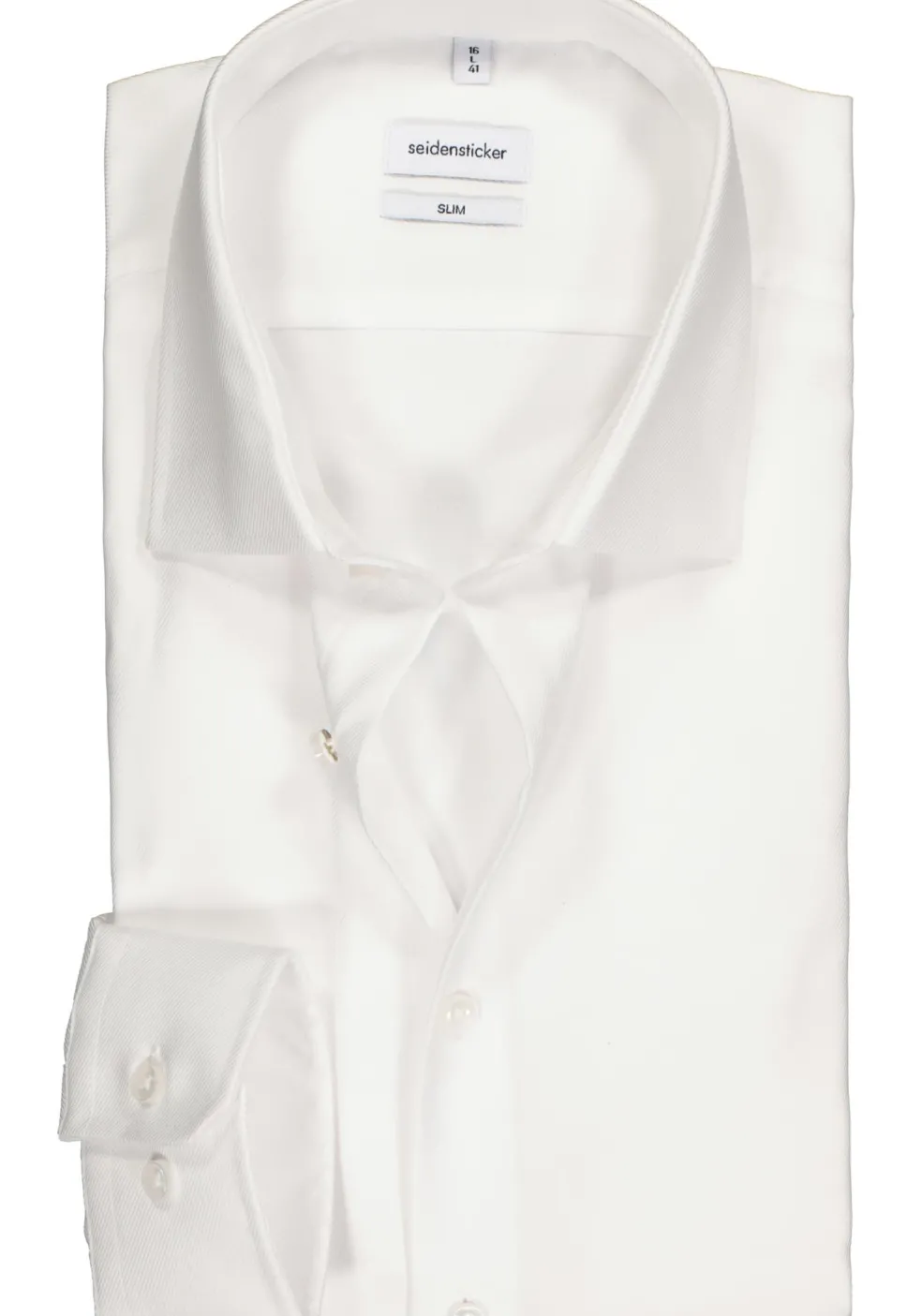 Seidensticker slim fit overhemd, twill, wit
