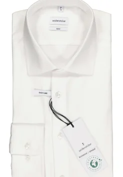 Seidensticker slim fit overhemd, twill, wit