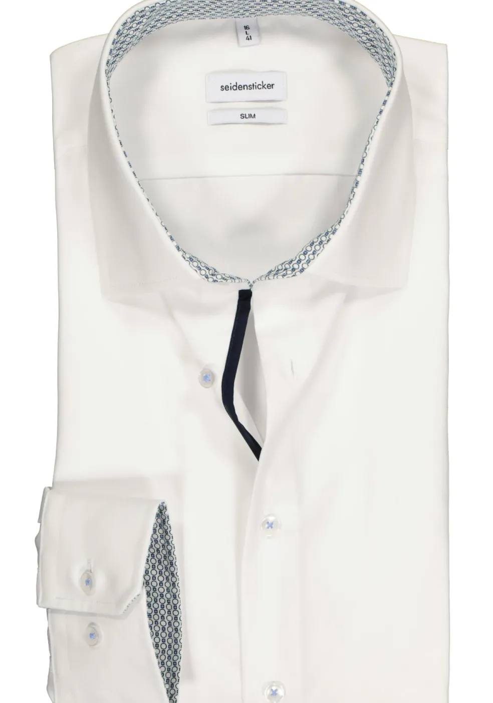 Seidensticker slim fit overhemd, wit (contrast)