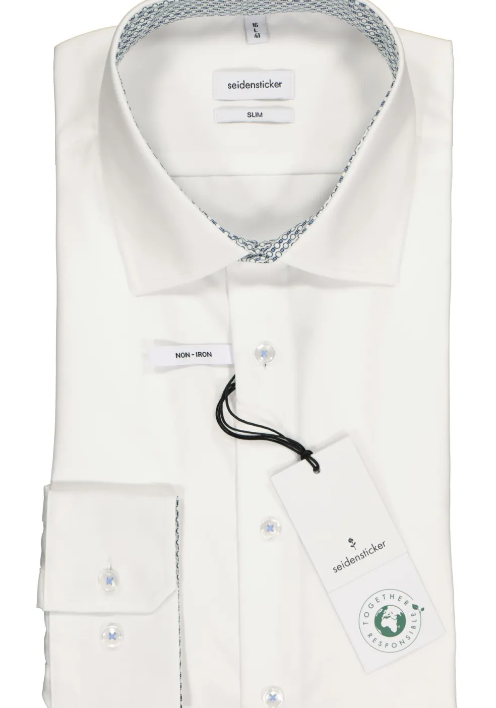 Seidensticker slim fit overhemd, wit (contrast)