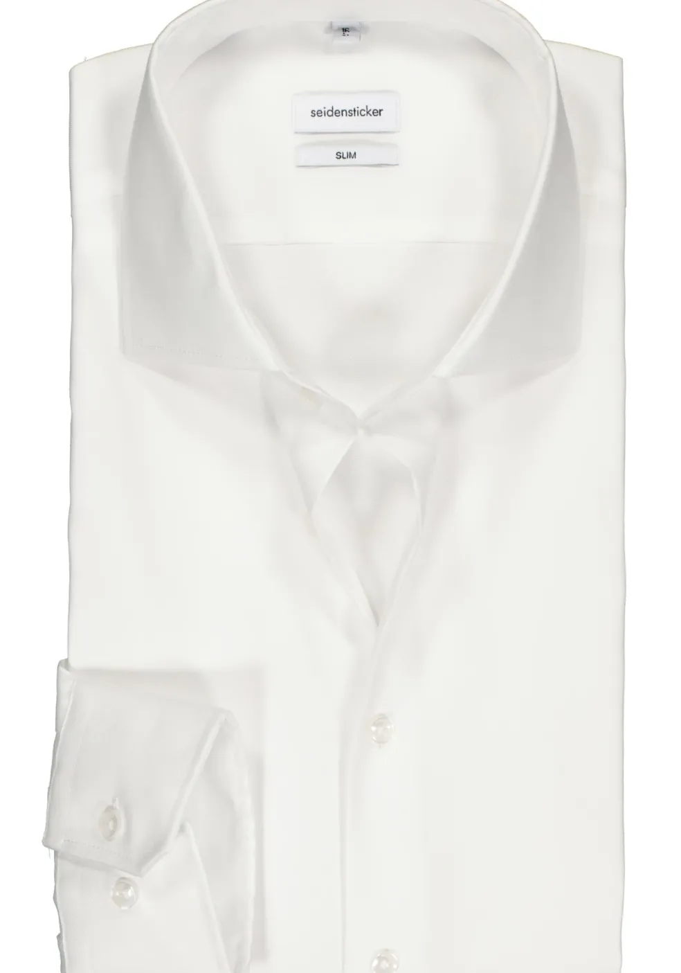 Seidensticker slim fit overhemd, wit fijn Oxford