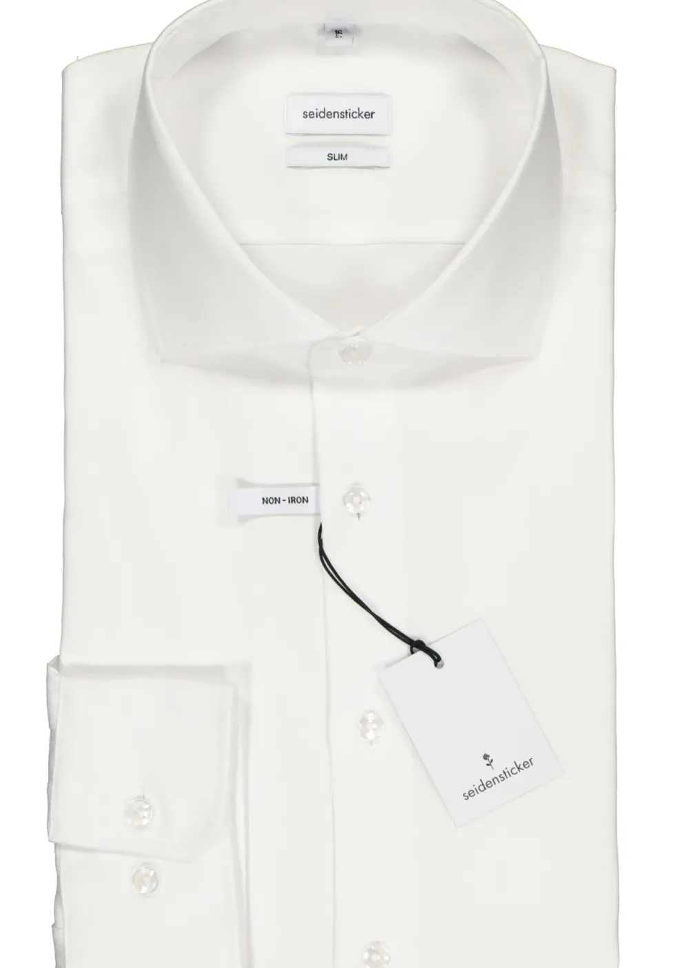 Seidensticker slim fit overhemd, wit fijn Oxford