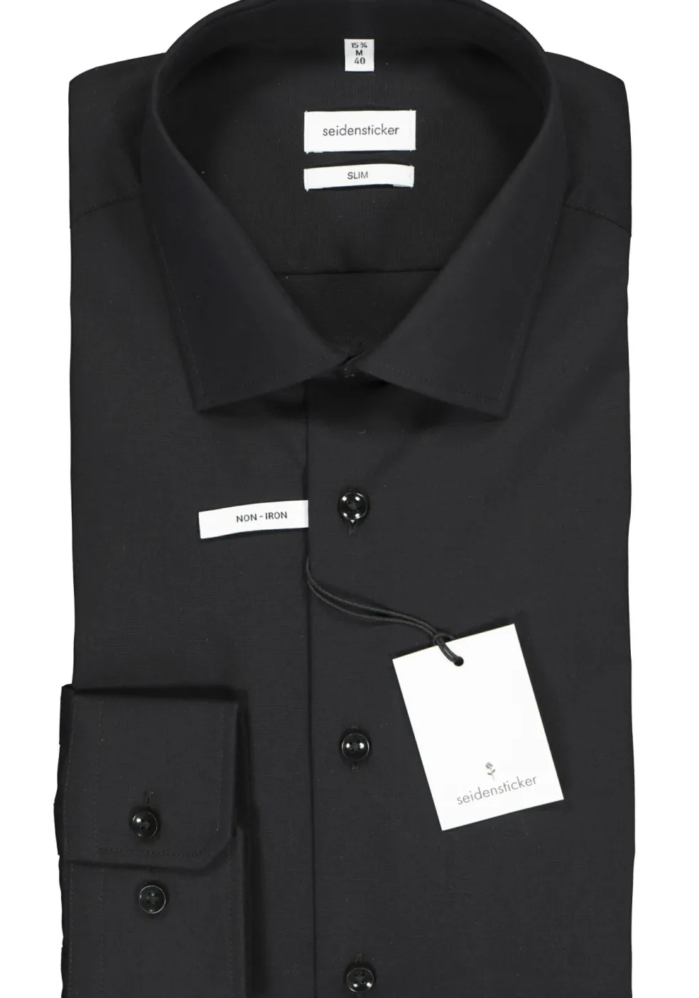 Seidensticker slim fit overhemd, zwart