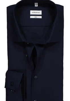 Seidensticker slim fit overhemd, donkerblauw