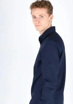 Seidensticker slim fit overhemd, donkerblauw