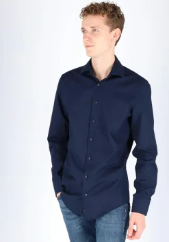Seidensticker slim fit overhemd, donkerblauw