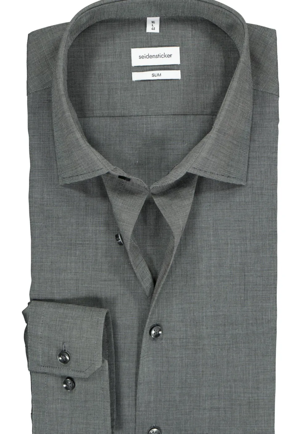 Seidensticker slim fit overhemd, grijs fil a fil