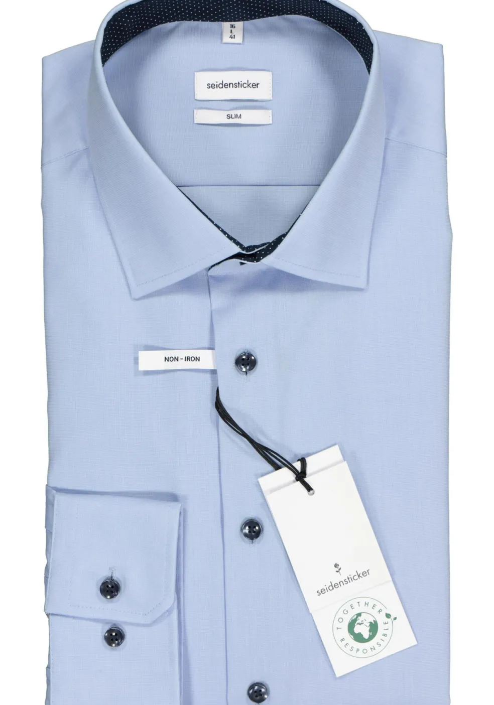 Seidensticker slim fit overhemd, lichtblauw (contrast)