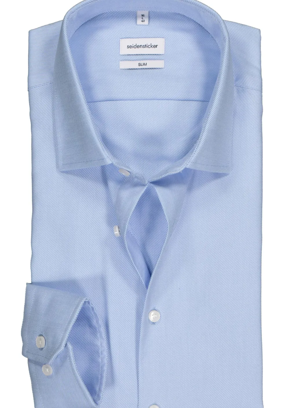 Seidensticker slim fit overhemd, twill, lichtblauw
