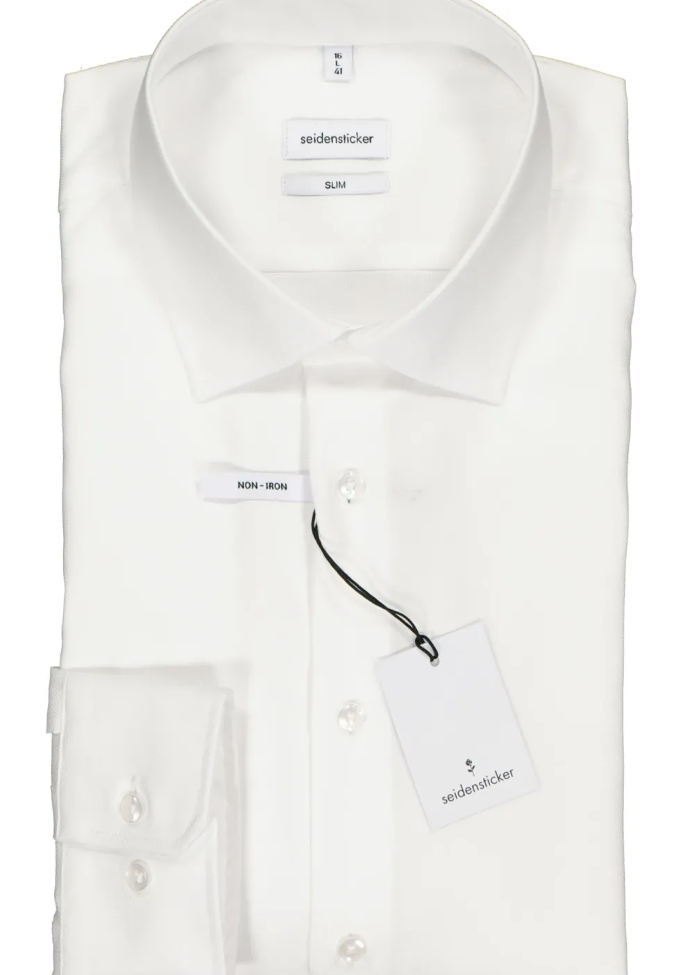 Seidensticker slim fit overhemd, wit structuur