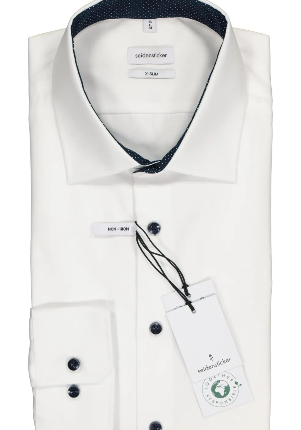 Seidensticker x-slim fit overhemd, wit (contrast)