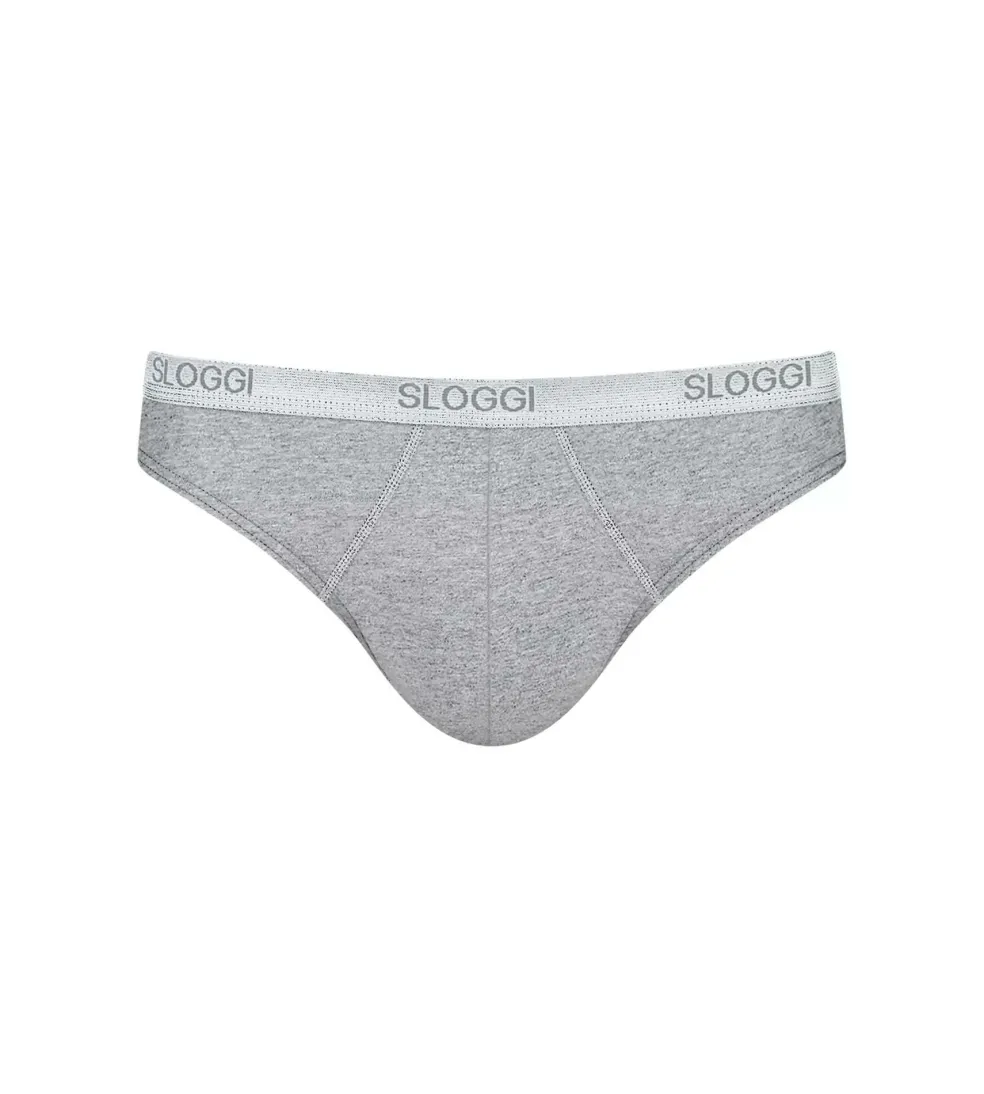 Sloggi Men Basic Mini, heren slip met smalle zijkanten (2-pack), grijs